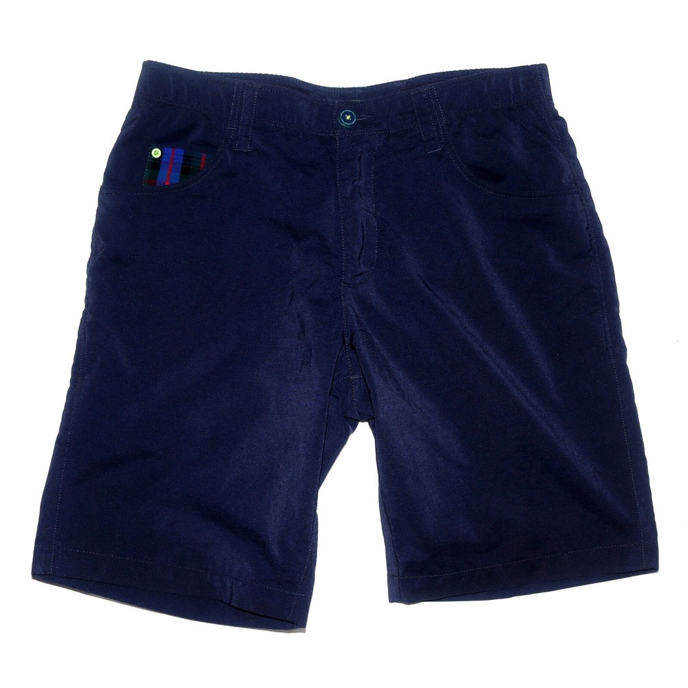 William Murray Straight Fit Men's Flat Front Chino Navy Blue Logo Golf Shorts 30